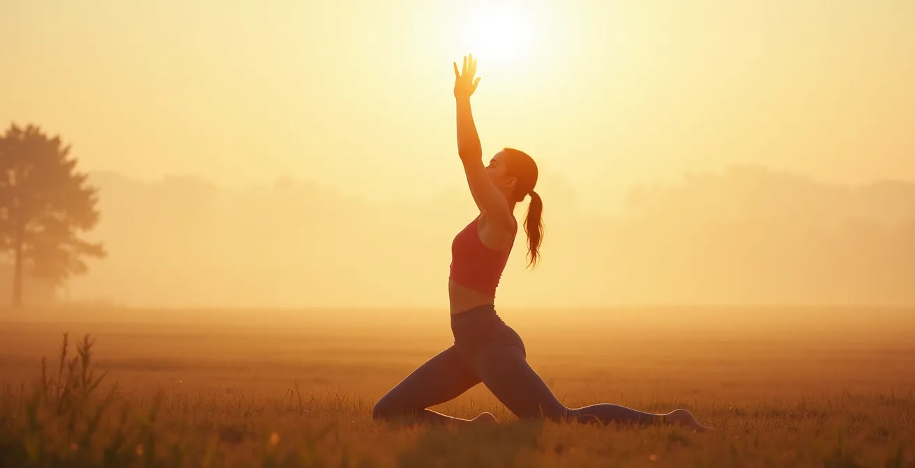 Femme en tenue de sport dans un environnement naturel apaisant