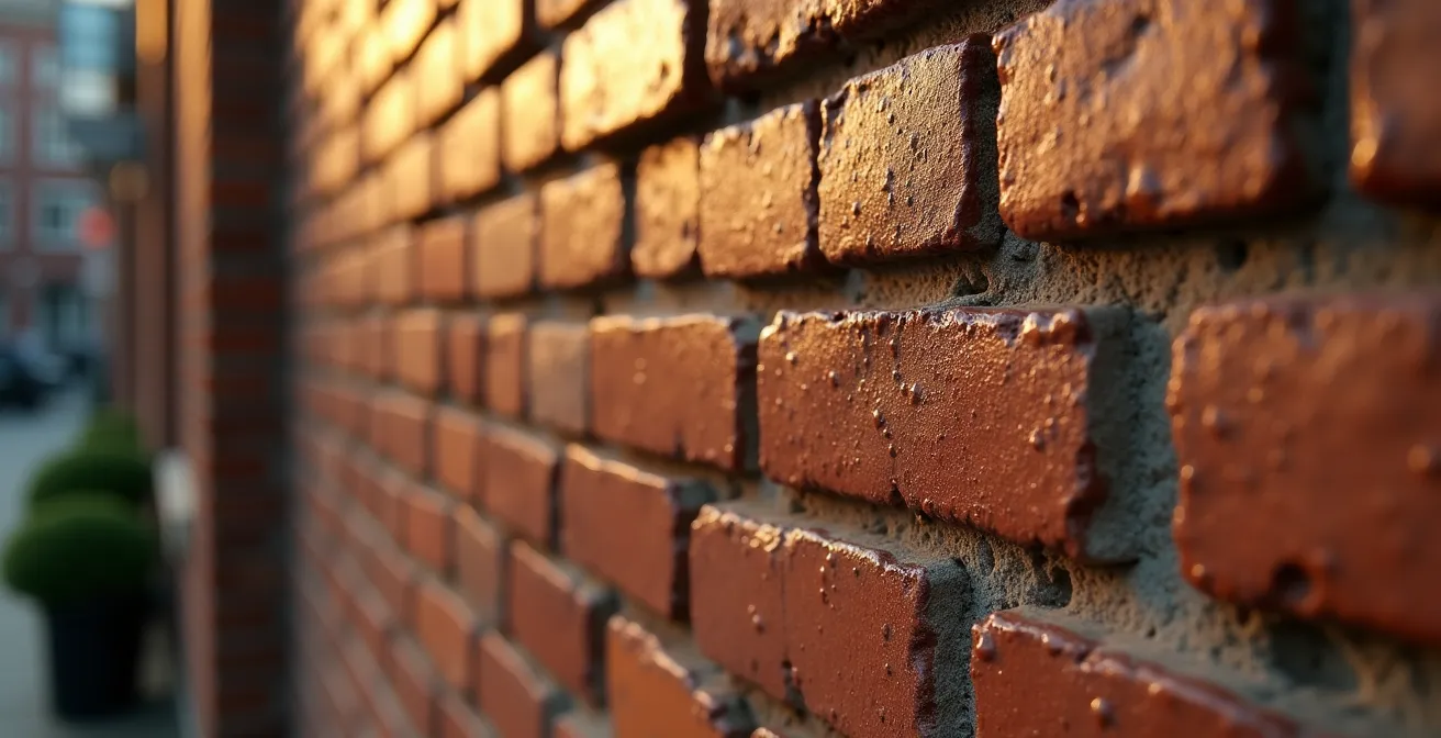 Métaphore visuelle du mur de briques représentant la barrière cutanée avec ses céramides
