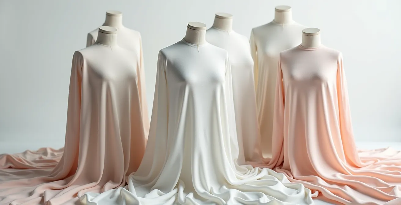 Comparaison de différents tissus fluides sur mannequins de couture